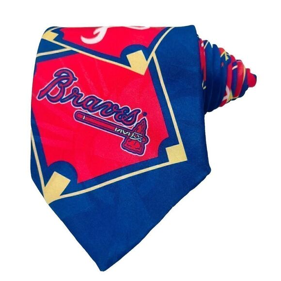 Ralph Marlin MLB Diamond Atlanta Braves 1994 Mens Novelty Neck Tie Made in USA - Picture 1 of 8